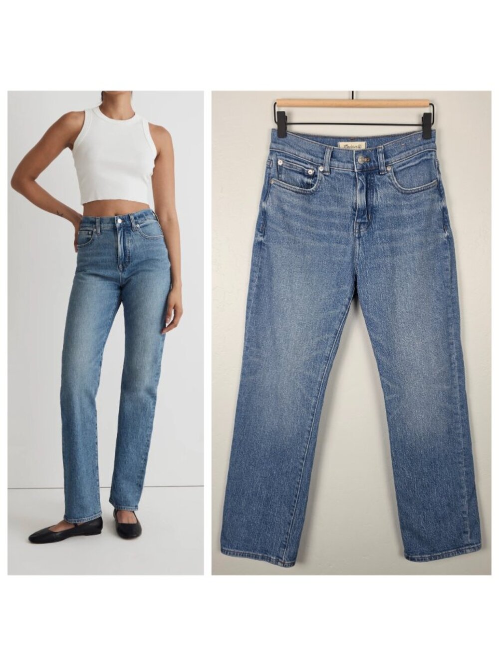 Madewell 90s Straight Jean High Waist Enmore Wash Blue Size 25P Petite